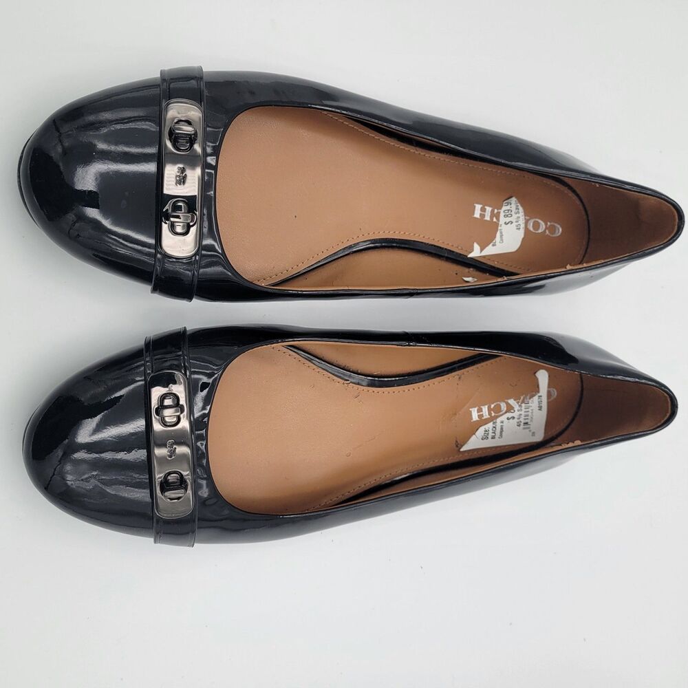 COACH Oswald Black Patent Leather Ballet Flat Womens size 11 B - Picture 7 of 12